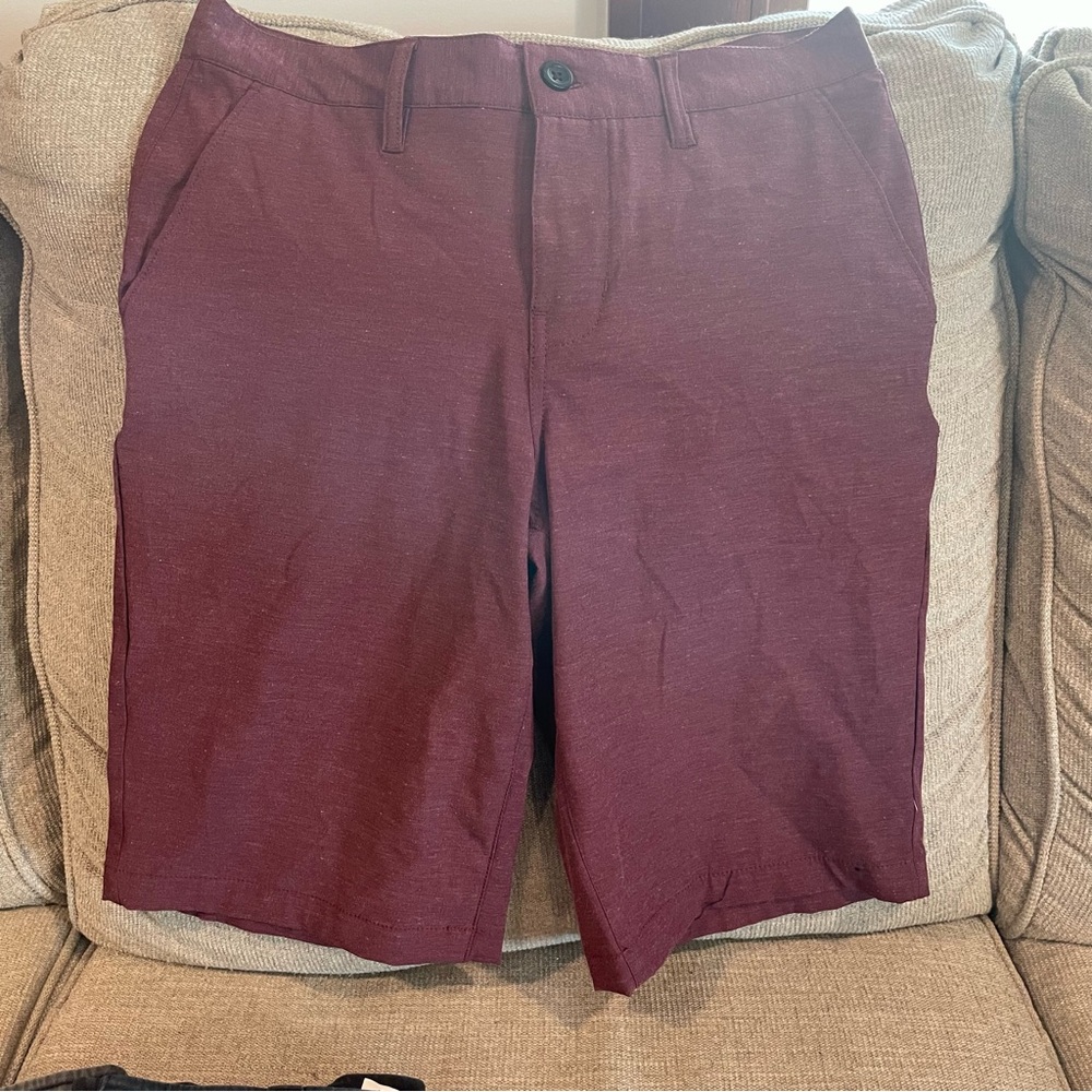Urban Pipeline Maroon Flat Front Shorts